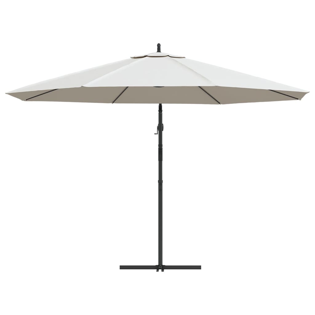 vidaXL Umbrelă de soare de grădină în consolă, alb nisipiu, 3,5 m vidaXL Umbrelă de soare de grădină în consolă, alb nisipiu, 3,5 m