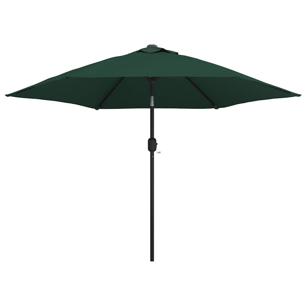 vidaXL Umbrelă de soare de grădină în consolă cu LED, verde, 3 m
