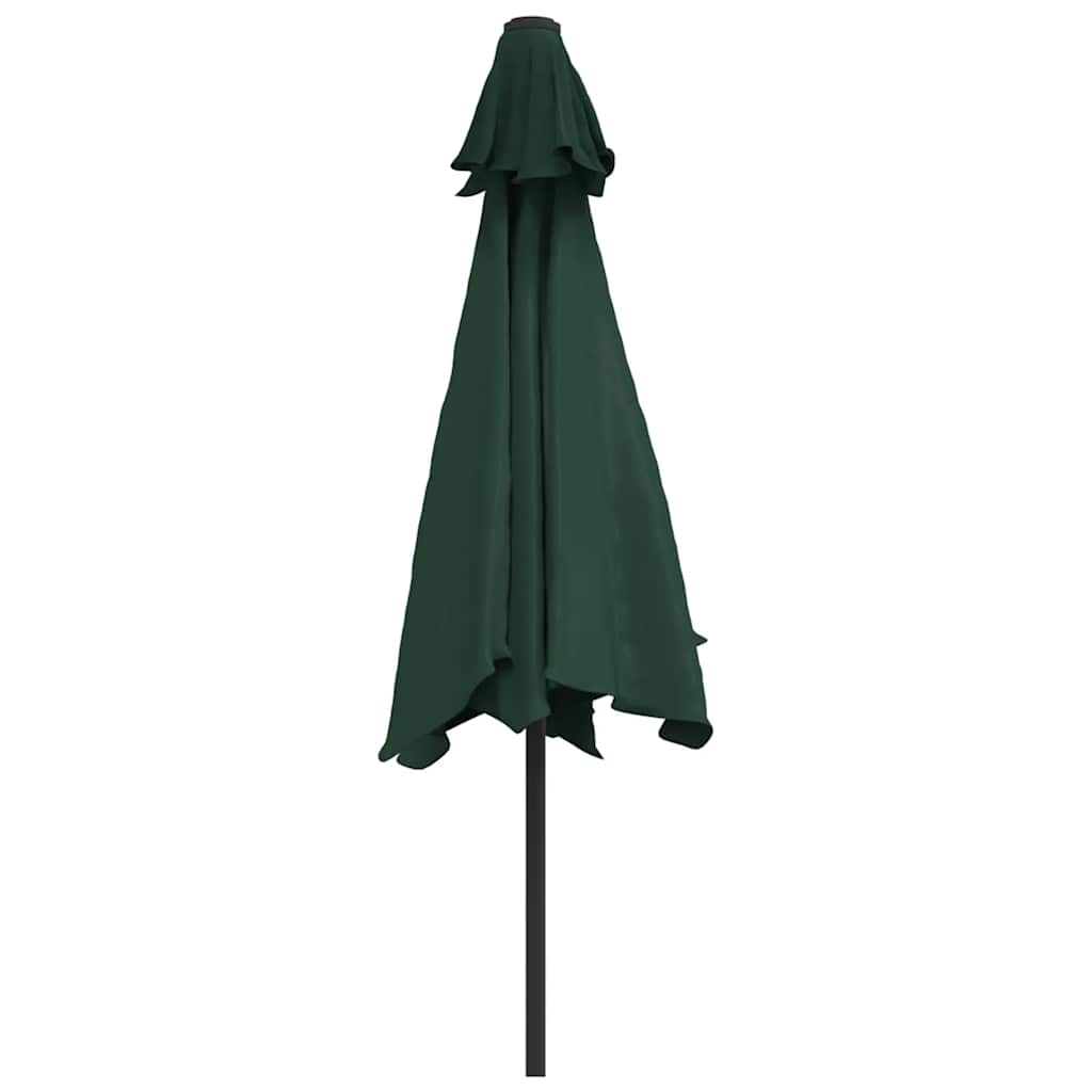 vidaXL Umbrelă de soare de grădină în consolă cu LED, verde, 3 m