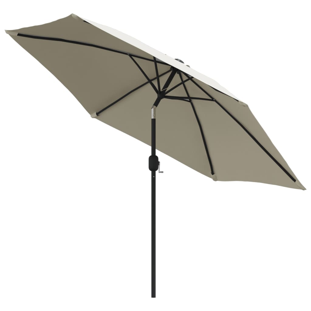 vidaXL Umbrelă de soare de grădină în consolă cu LED, alb nisipiu, 3 m vidaXL Umbrelă de soare de grădină în consolă cu LED, alb nisipiu, 3 m