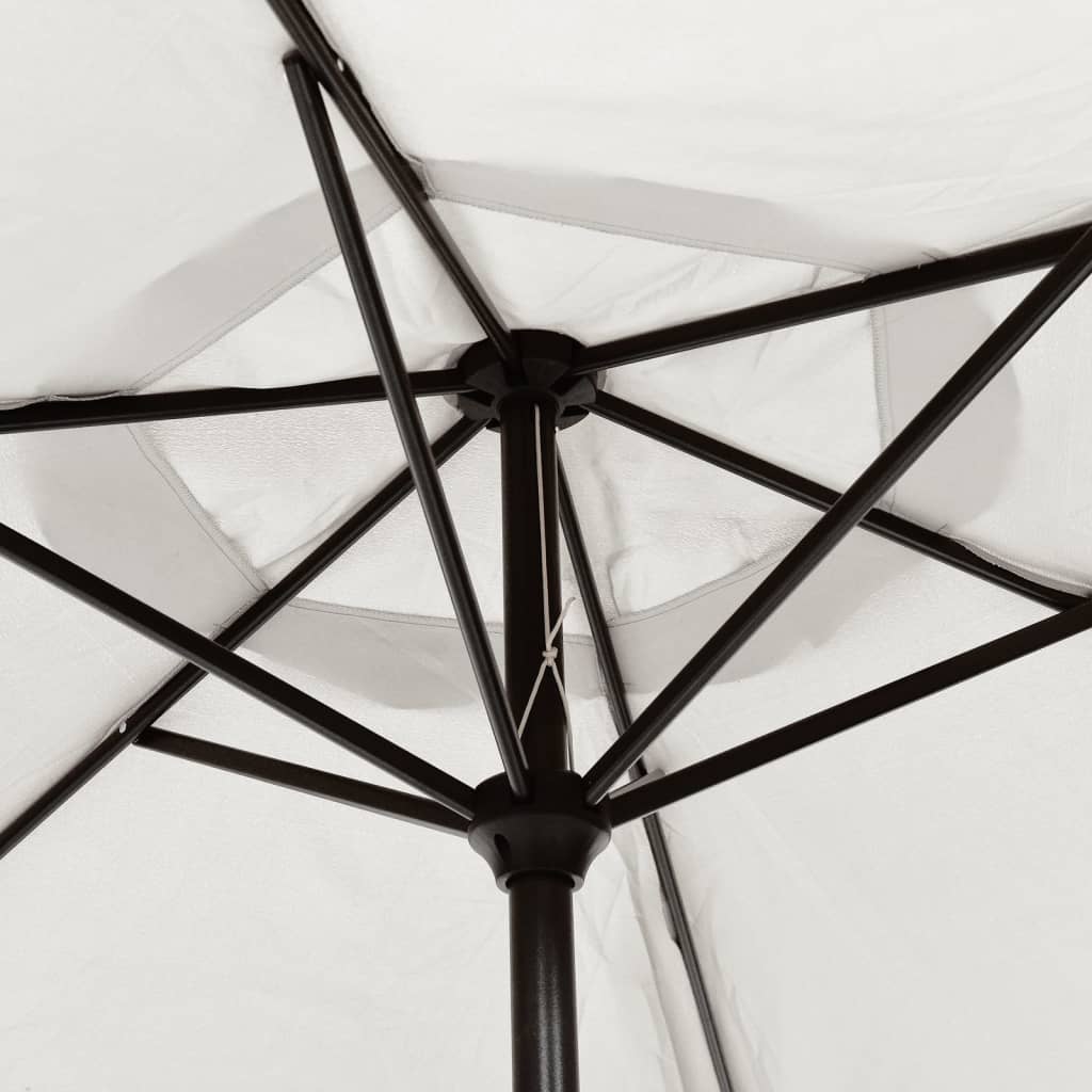 vidaXL Umbrelă de soare de grădină în consolă cu LED, alb nisipiu, 3 m vidaXL Umbrelă de soare de grădină în consolă cu LED, alb nisipiu, 3 m