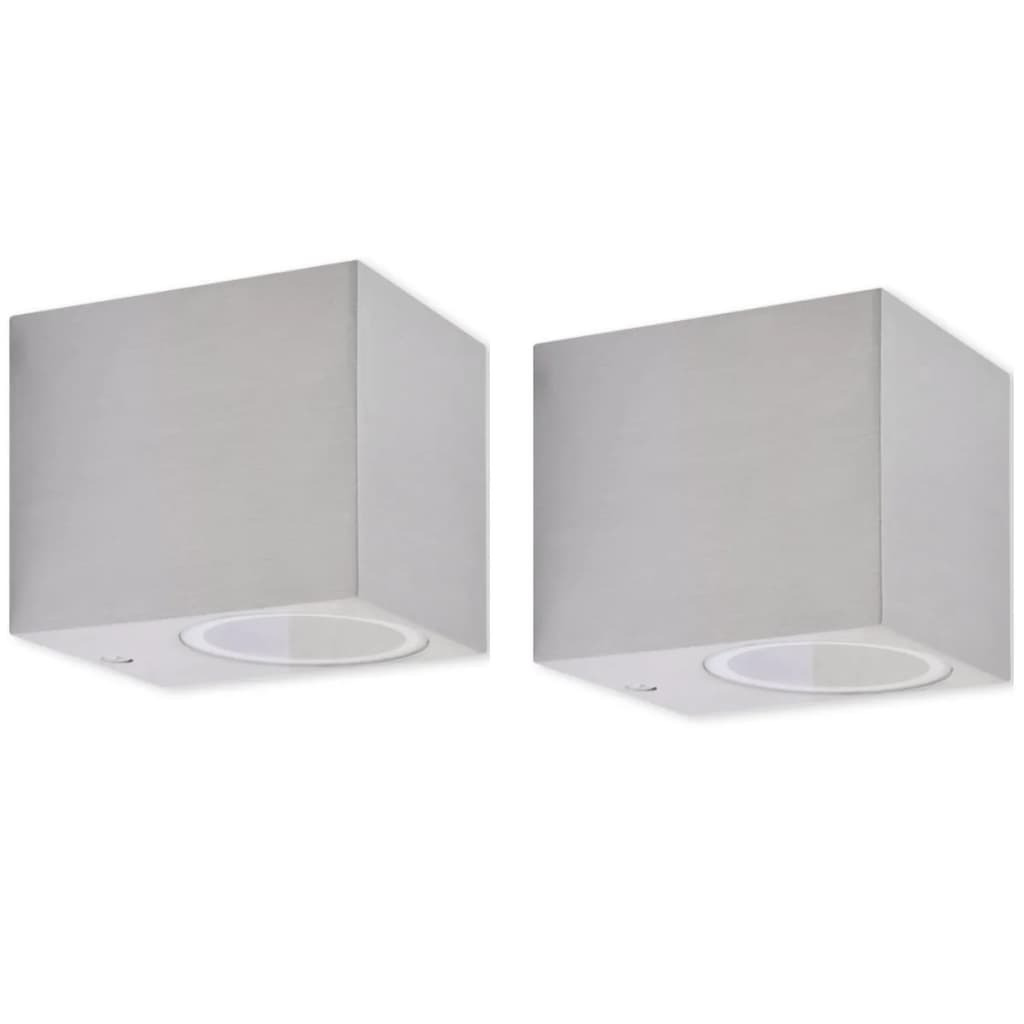 vidaXL Corpuri de iluminat tip cub pentru perete exterior, 2 buc. vidaXL Corpuri de iluminat tip cub pentru perete exterior, 2 buc.