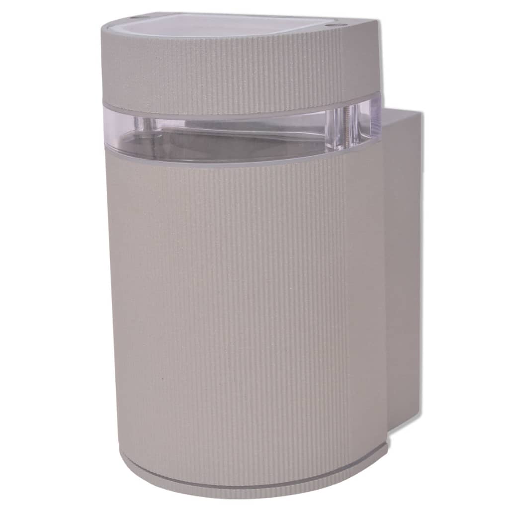 vidaXL Aplică semi-cilindrică de perete pentru exterior, gri , aluminiu vidaXL Aplică semi-cilindrică de perete pentru exterior, gri , aluminiu