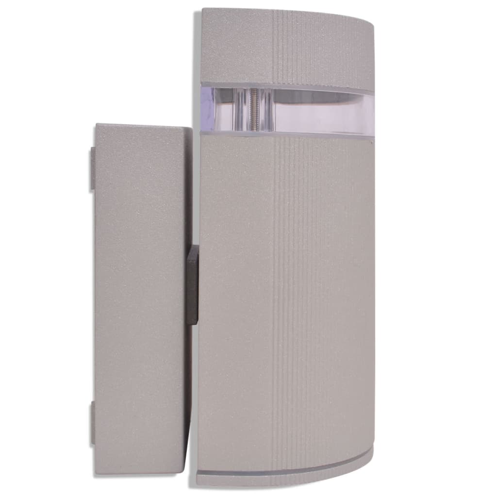 vidaXL Aplică semi-cilindrică de perete pentru exterior, gri , aluminiu vidaXL Aplică semi-cilindrică de perete pentru exterior, gri , aluminiu