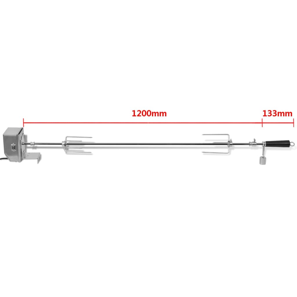 VidaXL Rotisor cu motor profesional pentru grătar, oțel, 1200 mm VidaXL Rotisor cu motor profesional pentru grătar, oțel, 1200 mm