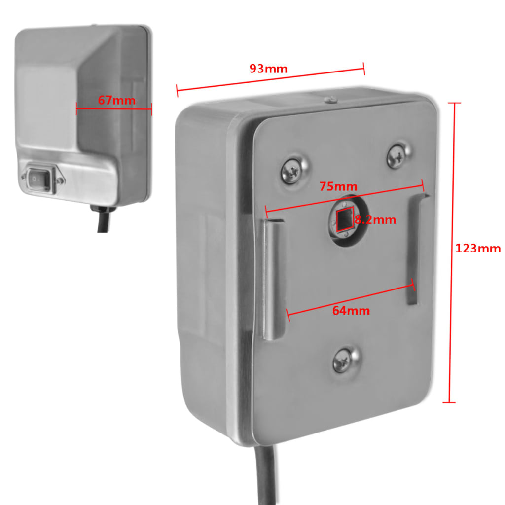 vidaXL Motor profesional pentru rotisor, oțel inoxidabil, 4W vidaXL Motor profesional pentru rotisor, oțel inoxidabil, 4W