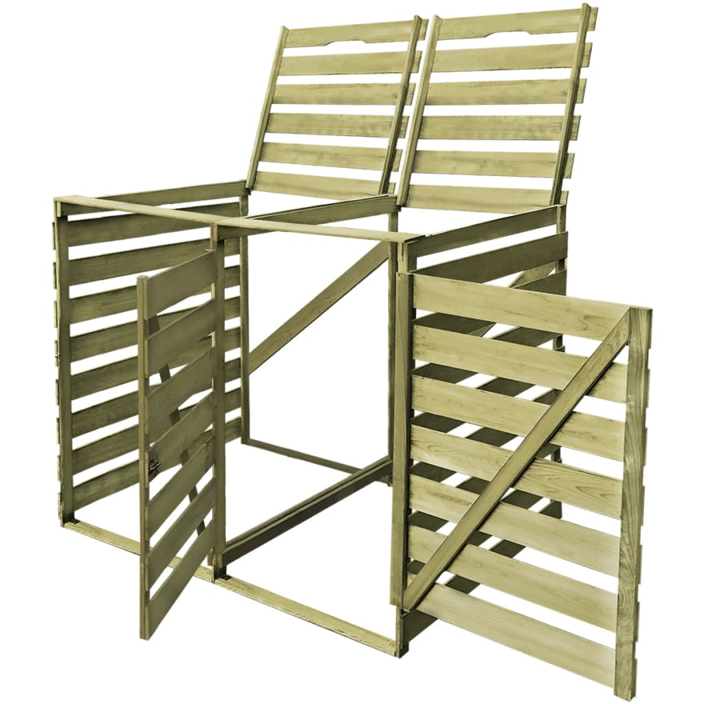 vidaXL Magazie de pubele dublă, 240 L, lemn tratat