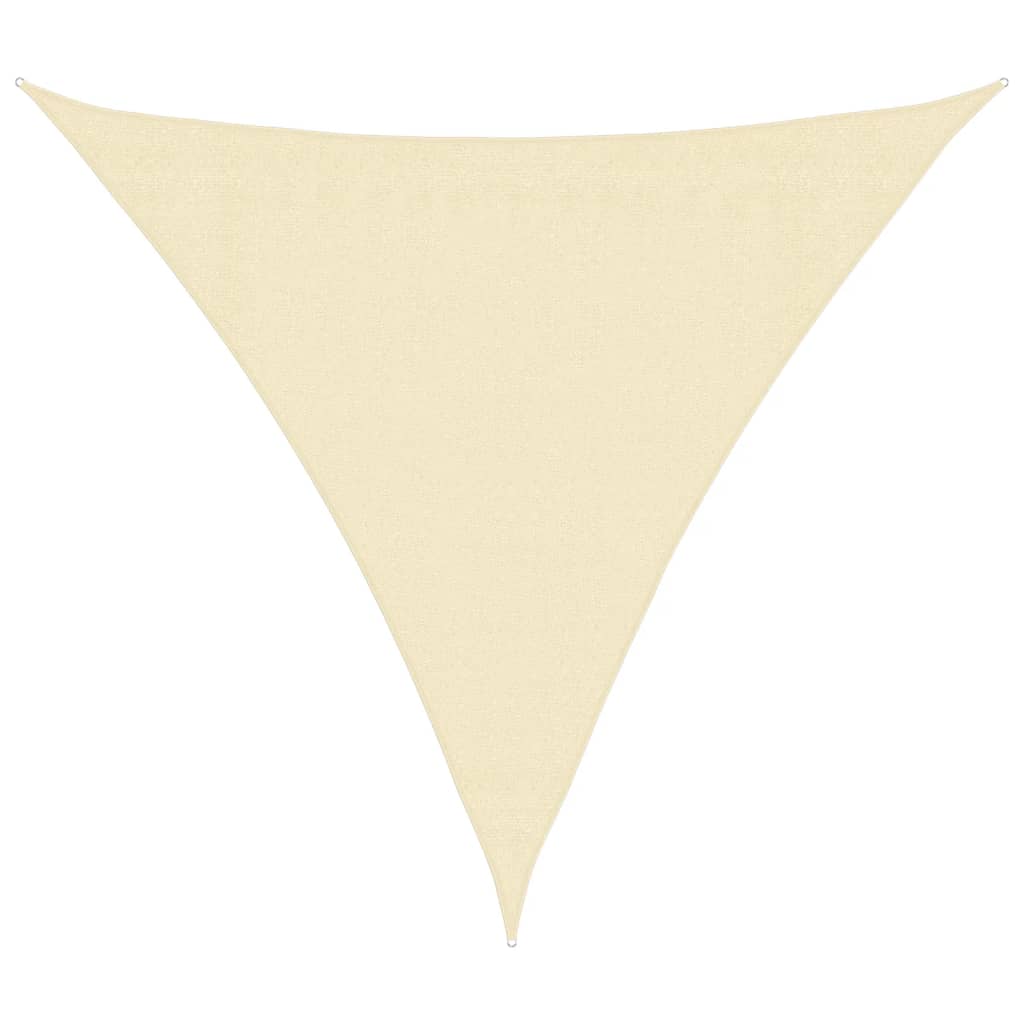 vidaXL Pânză parasolar, crem, 3,6x3,6x3,6 m, HDPE, triunghiular