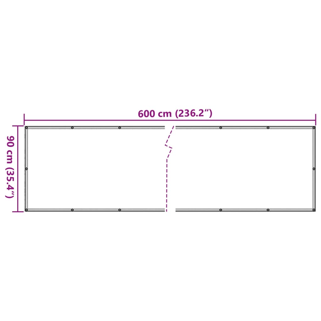vidaXL Prelată pentru balcon din țesătură oxford, 90x600cm, antracit