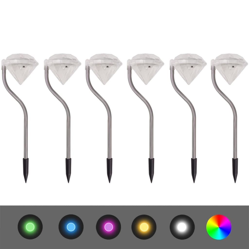 vidaXL Lămpi solare cu LED pentru grădină, 6 buc., 9x7,8x29,5 cm vidaXL Lămpi solare cu LED pentru grădină, 6 buc., 9x7,8x29,5 cm