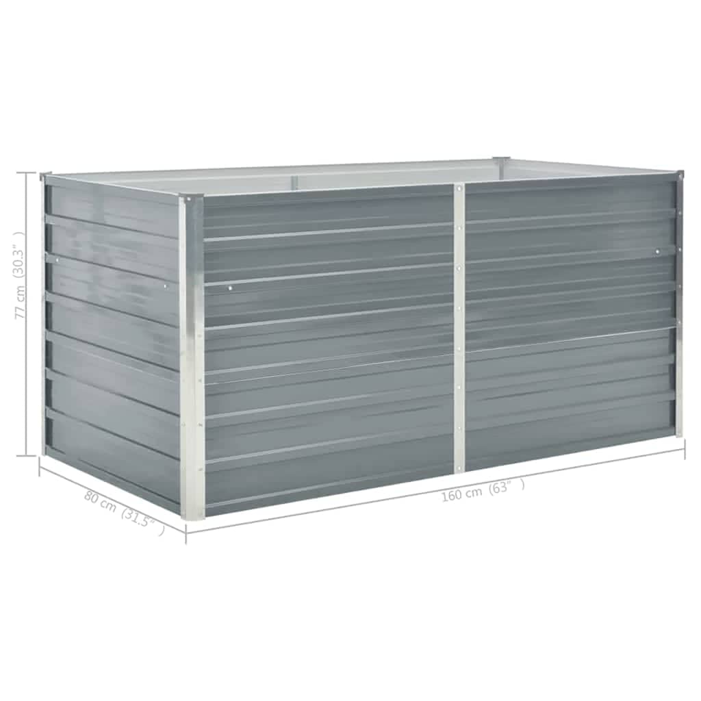 vidaXL Pat înalt straturi, 160x80x77, oțel galvanizat, gri