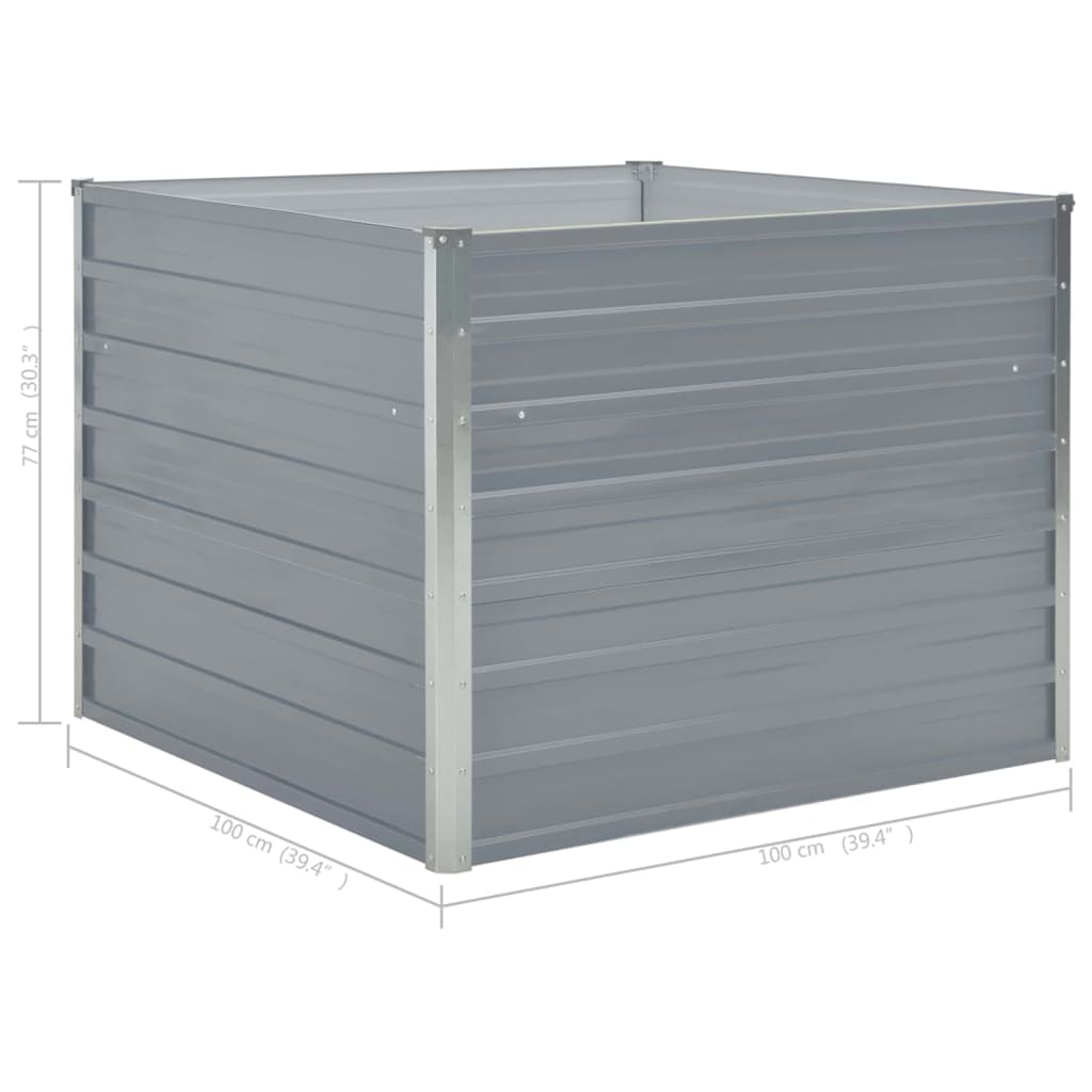 vidaXL Pat înalt straturi, 100x100x77, oțel galvanizat, gri