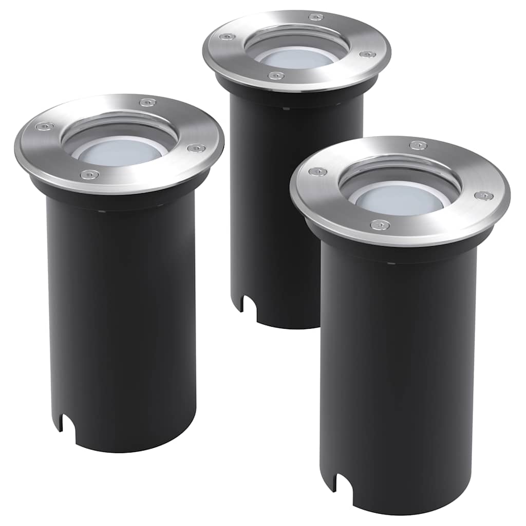 vidaXL Corpuri de iluminat LED pentru sol, exterior, rotunde, 3 buc. vidaXL Corpuri de iluminat LED pentru sol, exterior, rotunde, 3 buc.