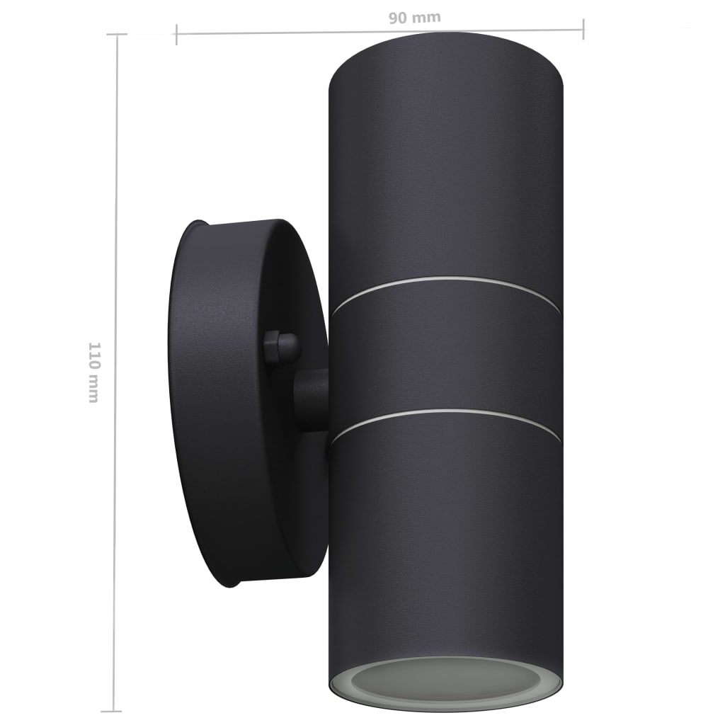vidaXL Corp iluminat perete exterior 2 buc, oțel inoxidabil, sus/jos vidaXL Corp iluminat perete exterior 2 buc, oțel inoxidabil, sus/jos