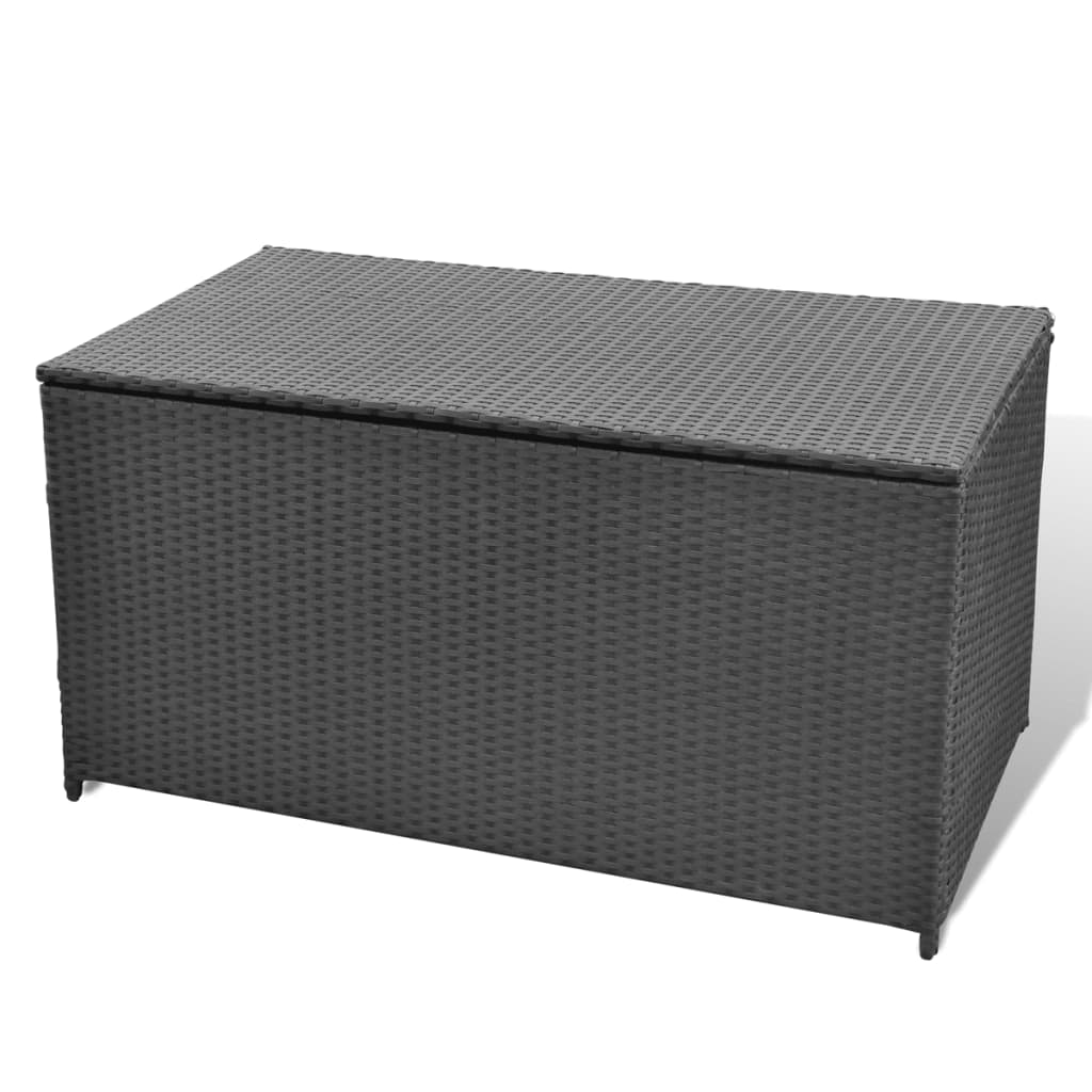 vidaXL Ladă de depozitare de grădină, negru, 120x50x60 cm, poliratan vidaXL Ladă de depozitare de grădină, negru, 120x50x60 cm, poliratan