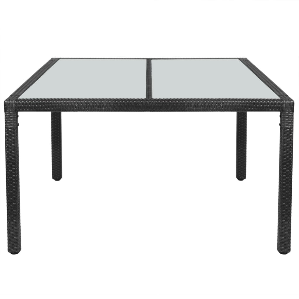 vidaXL Masă de grădină, negru, 150 x 90 x 75 cm, poliratan