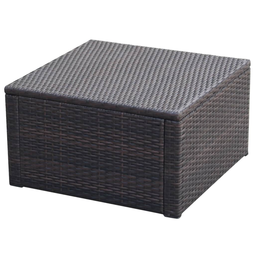 vidaXL Taburet otoman din poliratan, 53 x 53 x 30 cm, negru vidaXL Taburet otoman din poliratan, 53 x 53 x 30 cm, negru