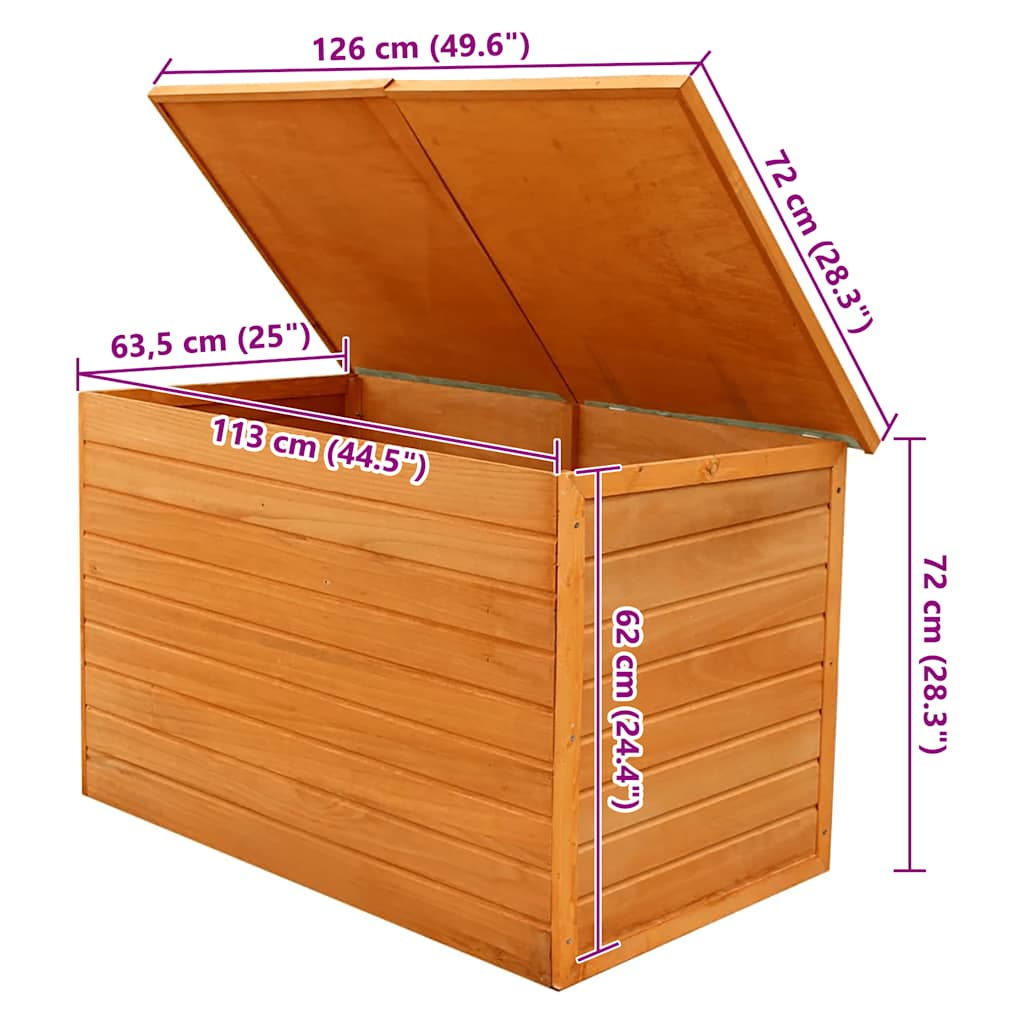 vidaXL Ladă de depozitare de grădină, 126 x 72 x 72 cm, lemn vidaXL Ladă de depozitare de grădină, 126 x 72 x 72 cm, lemn