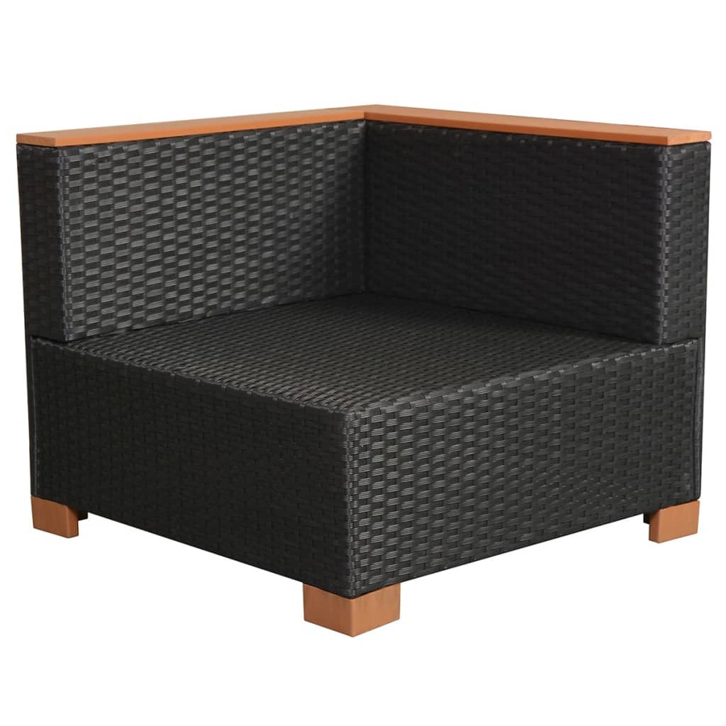 vidaXL Set mobilier de grădină cu perne, 8 piese, negru, poliratan