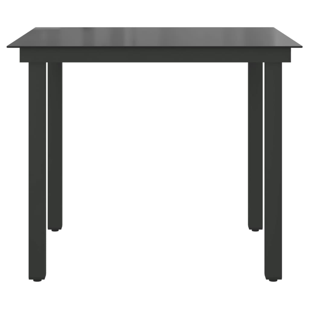 vidaXL Masă de grădină, negru, 80 x 80 x 74 cm, aluminiu și sticlă vidaXL Masă de grădină, negru, 80 x 80 x 74 cm, aluminiu și sticlă