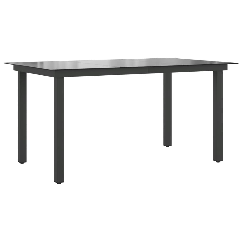 vidaXL Masă de grădină, negru, 150 x 90 x 74 cm, aluminiu și sticlă vidaXL Masă de grădină, negru, 150 x 90 x 74 cm, aluminiu și sticlă