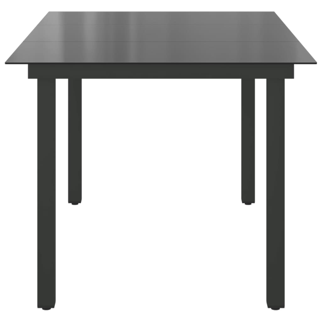 vidaXL Masă de grădină, negru, 150 x 90 x 74 cm, aluminiu și sticlă vidaXL Masă de grădină, negru, 150 x 90 x 74 cm, aluminiu și sticlă