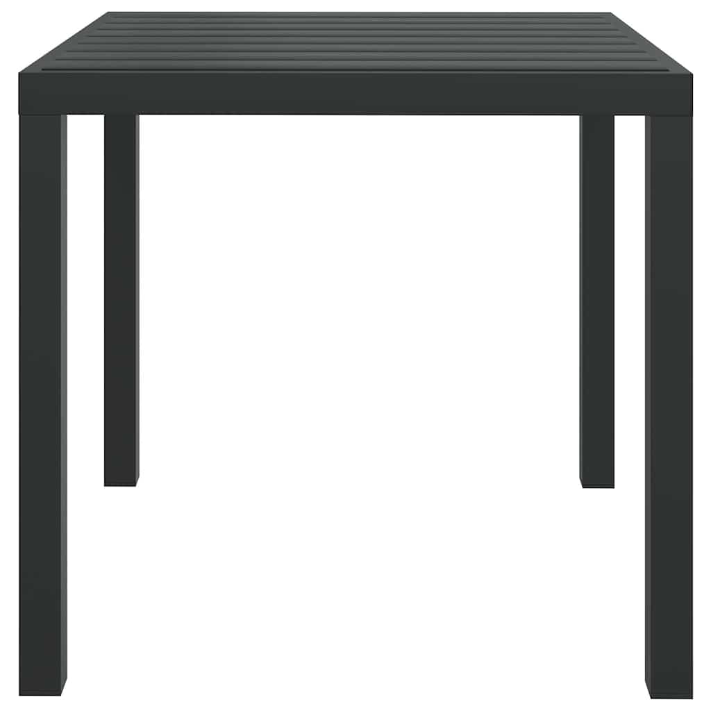 vidaXL Masă de grădină, negru, 80 x 80 x 74 cm, aluminiu și WPC