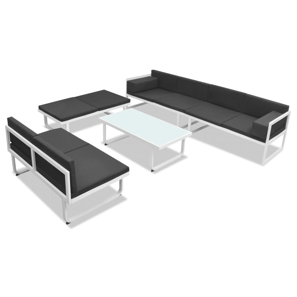 vidaXL Set mobilier grădină, 5 piese, negru, textilenă și aluminiu vidaXL Set mobilier grădină, 5 piese, negru, textilenă și aluminiu