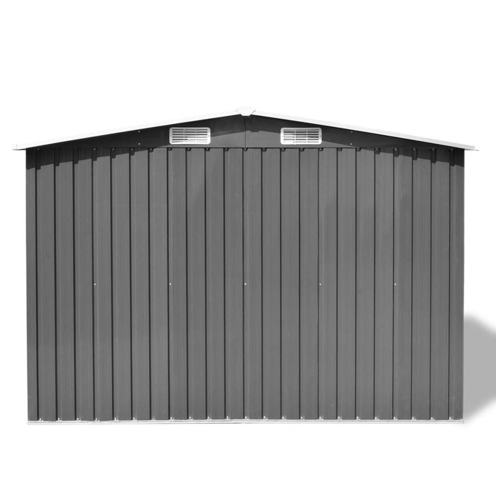 vidaXL Magazie șopron metalic de grădină, 257 x 205 x 178 cm, gri vidaXL Magazie șopron metalic de grădină, 257 x 205 x 178 cm, gri