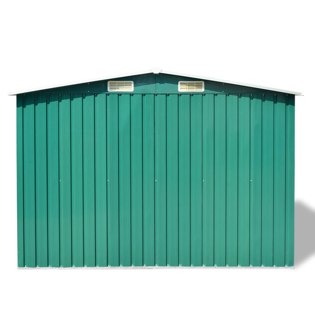 vidaXL Magazie șopron metalic de grădină, 257 x 205 x 178 cm, verde vidaXL Magazie șopron metalic de grădină, 257 x 205 x 178 cm, verde