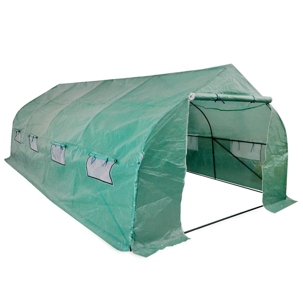 vidaXL Seră portabilă tip tunel, cadru din oțel, polietilenă, 18 m² vidaXL Seră portabilă tip tunel, cadru din oțel, polietilenă, 18 m²