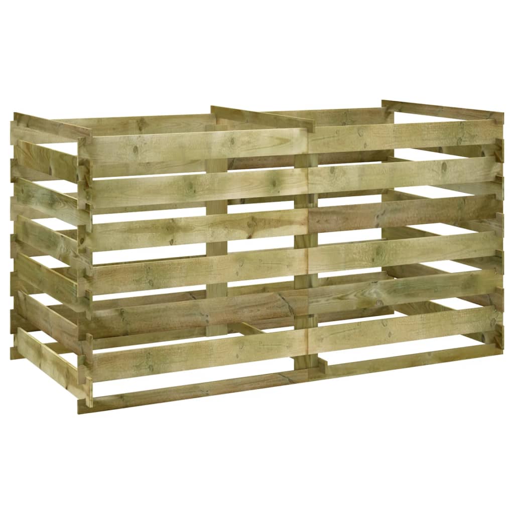 vidaXL Compostor cu stinghii, 180x90x90 cm, lemn de pin tratat