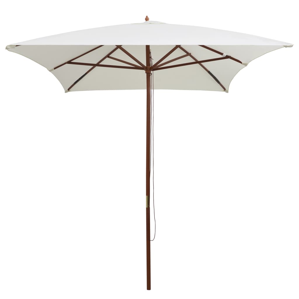 vidaXL Umbrelă de soare cu stâlp de lemn, 200 x 300 cm, alb crem vidaXL Umbrelă de soare cu stâlp de lemn, 200 x 300 cm, alb crem