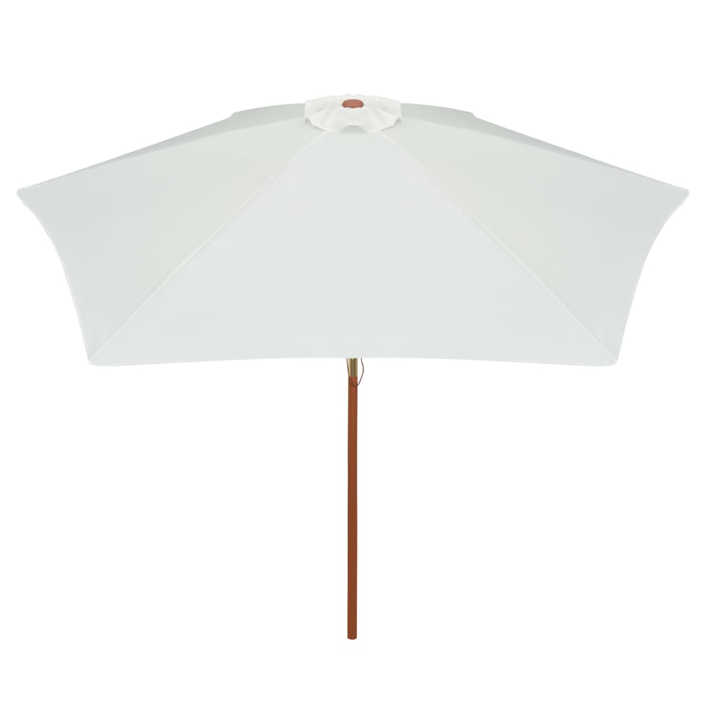 vidaXL Umbrelă de soare cu stâlp de lemn, alb crem, 270x270 cm vidaXL Umbrelă de soare cu stâlp de lemn, alb crem, 270x270 cm