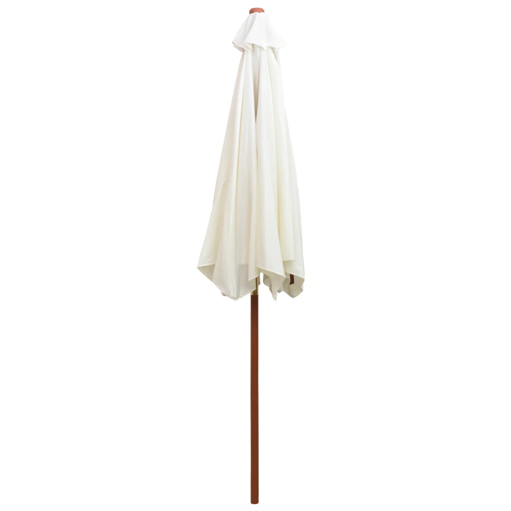vidaXL Umbrelă de soare cu stâlp de lemn, alb crem, 270x270 cm vidaXL Umbrelă de soare cu stâlp de lemn, alb crem, 270x270 cm