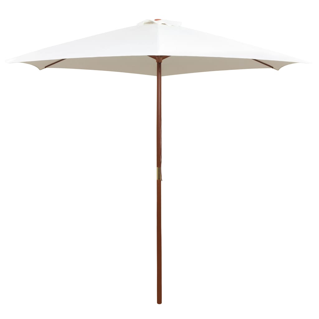 vidaXL Umbrelă de soare cu stâlp de lemn, alb crem, 270x270 cm vidaXL Umbrelă de soare cu stâlp de lemn, alb crem, 270x270 cm