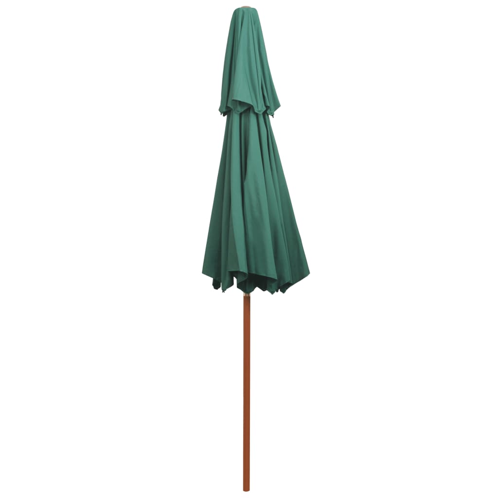 vidaXL Umbrelă de soare dublă, 270x270 cm, stâlp de lemn, verde vidaXL Umbrelă de soare dublă, 270x270 cm, stâlp de lemn, verde