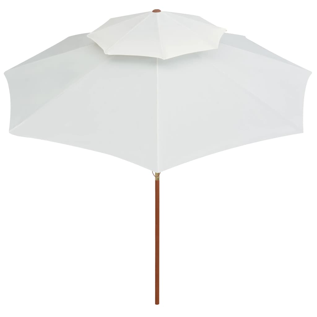 vidaXL Umbrelă de soare dublă, 270x270 cm, stâlp de lemn, alb crem vidaXL Umbrelă de soare dublă, 270x270 cm, stâlp de lemn, alb crem