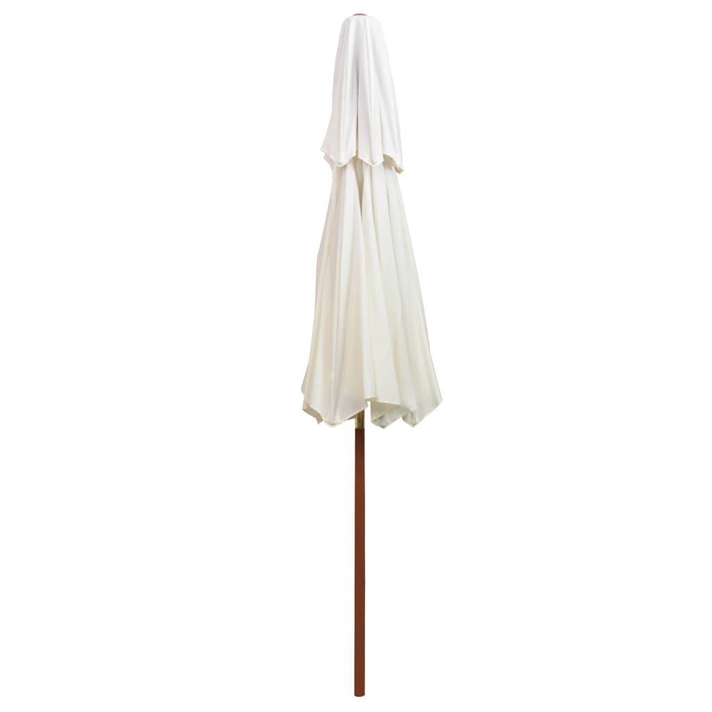 vidaXL Umbrelă de soare dublă, 270x270 cm, stâlp de lemn, alb crem vidaXL Umbrelă de soare dublă, 270x270 cm, stâlp de lemn, alb crem