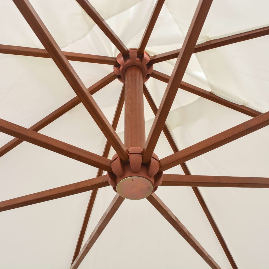 vidaXL Umbrelă de soare suspendată cu stâlp de lemn, 300x300 cm, alb vidaXL Umbrelă de soare suspendată cu stâlp de lemn, 300x300 cm, alb