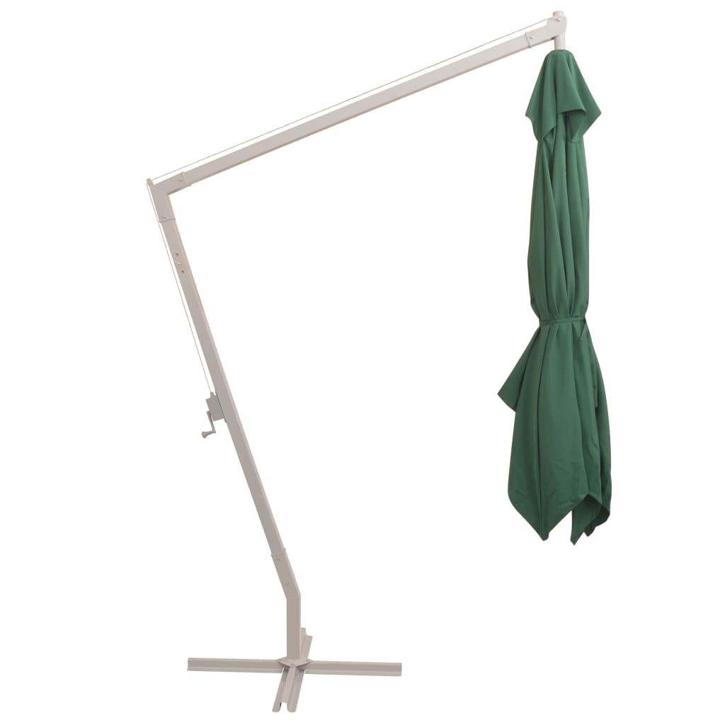 vidaXL Umbrelă suspendată, stâlp de aluminiu, 300x300 cm, verde