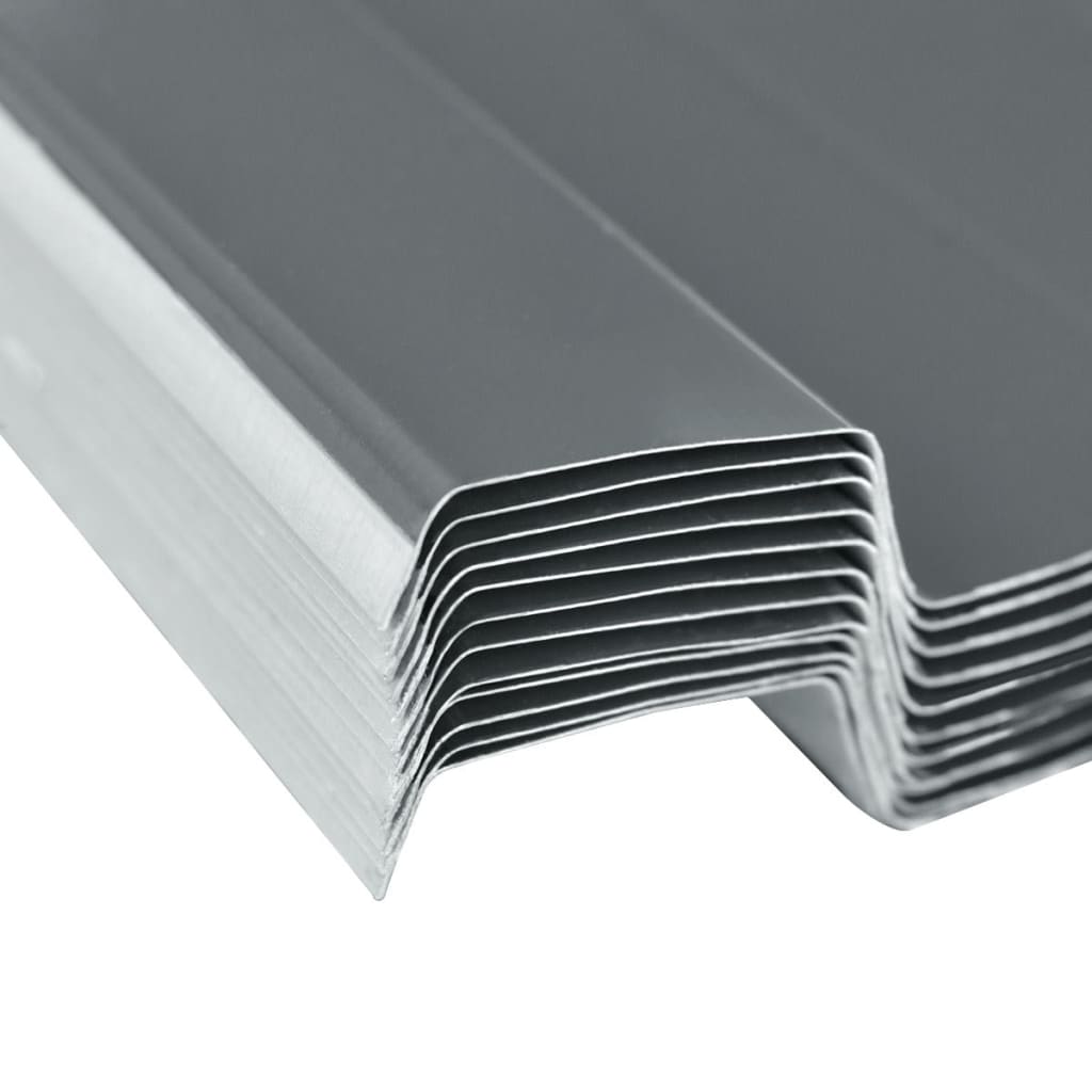 vidaXL Panouri pentru acoperiș, 12 buc., gri, oțel galvanizat vidaXL Panouri pentru acoperiș, 12 buc., gri, oțel galvanizat