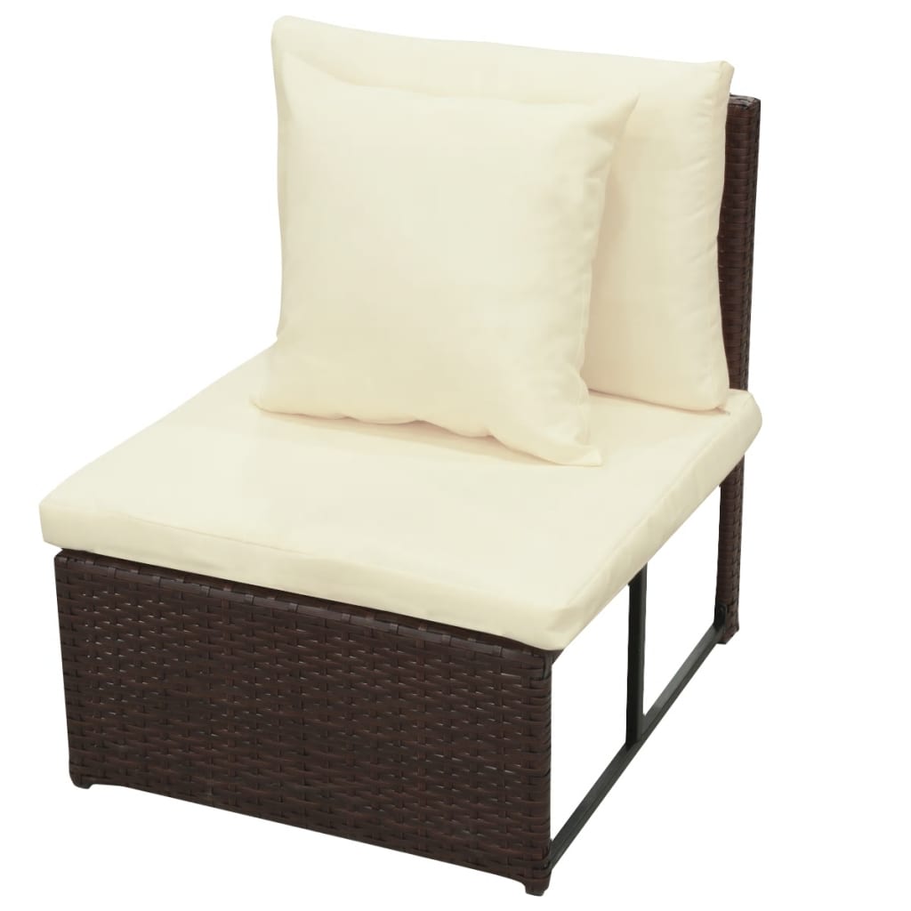 vidaXL Set mobilier de grădină cu perne, 8 piese, maro, poliratan vidaXL Set mobilier de grădină cu perne, 8 piese, maro, poliratan