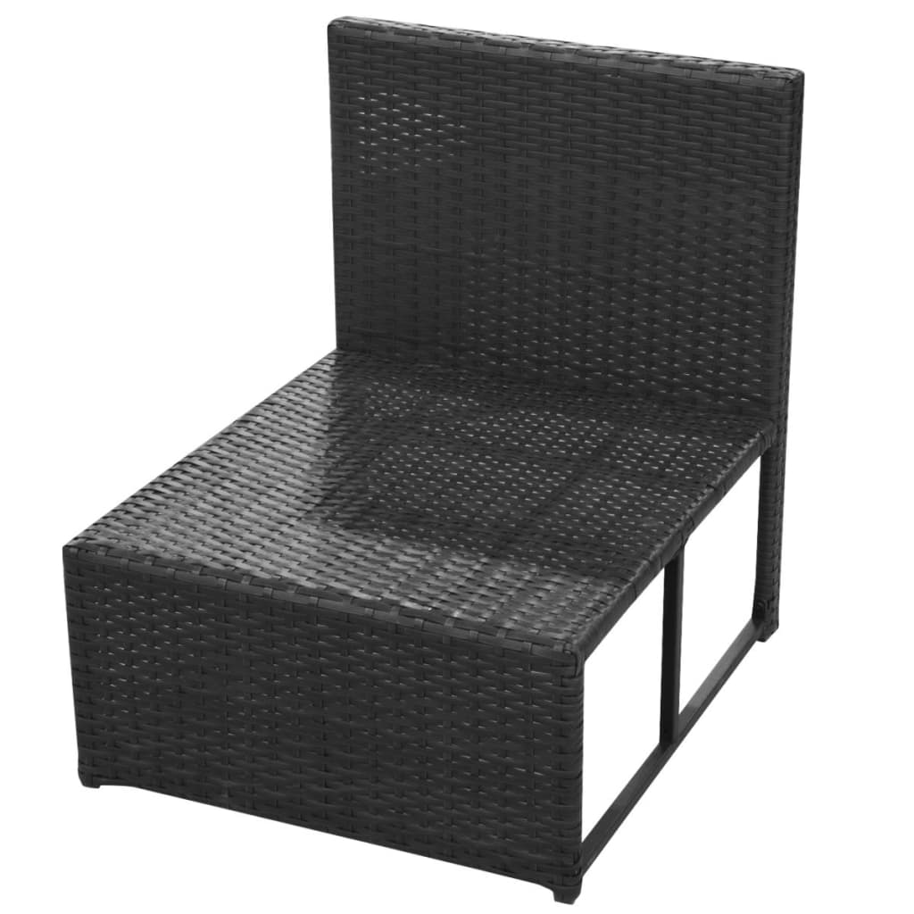 vidaXL Set mobilier de grădină cu perne, 8 piese, negru, poliratan vidaXL Set mobilier de grădină cu perne, 8 piese, negru, poliratan