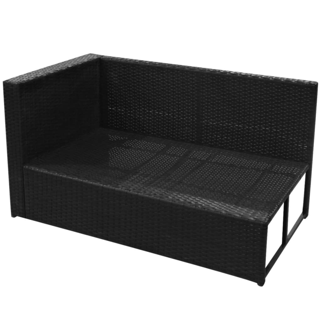 vidaXL Set mobilier de grădină cu perne, 8 piese, negru, poliratan vidaXL Set mobilier de grădină cu perne, 8 piese, negru, poliratan