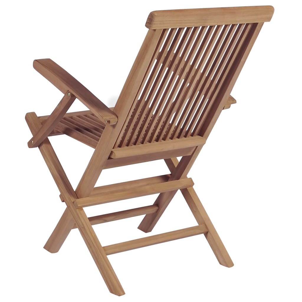 vidaXL Set mobilier exterior cu scaune pliabile, 9 piese, lemn de tec