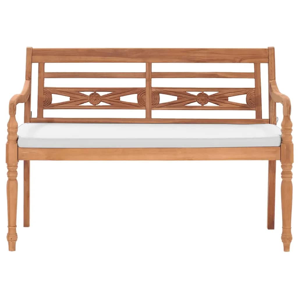 vidaXL Bancă Batavia cu perne, 120 cm, lemn de tec vidaXL Bancă Batavia cu perne, 120 cm, lemn de tec