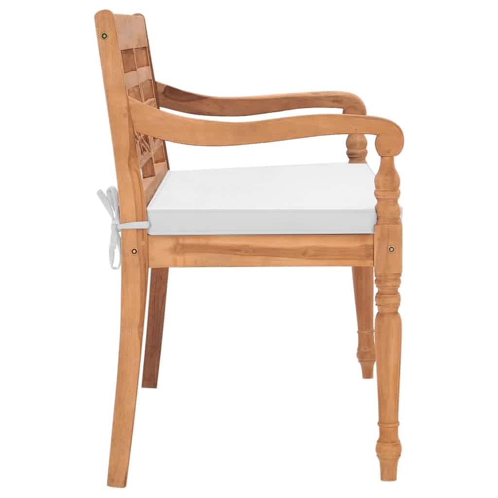 vidaXL Bancă Batavia cu perne, 120 cm, lemn de tec vidaXL Bancă Batavia cu perne, 120 cm, lemn de tec