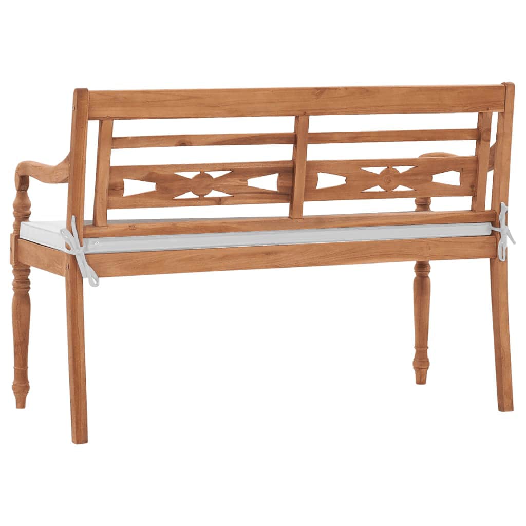 vidaXL Bancă Batavia cu perne, 120 cm, lemn de tec vidaXL Bancă Batavia cu perne, 120 cm, lemn de tec