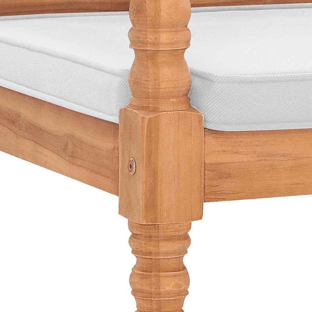 vidaXL Bancă Batavia cu perne, 120 cm, lemn de tec vidaXL Bancă Batavia cu perne, 120 cm, lemn de tec